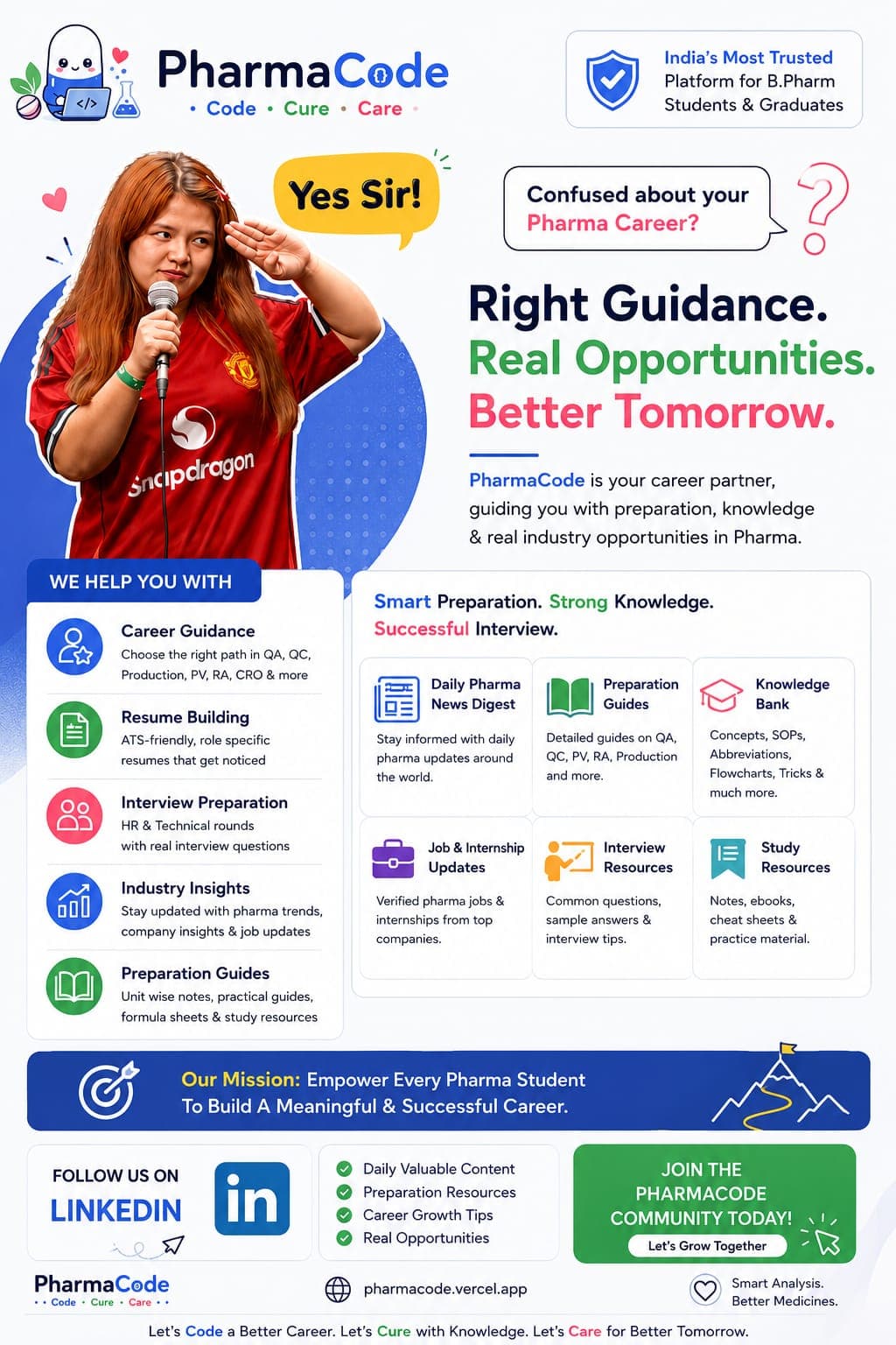 PharmaCode — Career guidance, preparation guides, knowledge bank, job updates, interview resources and study materials for pharmacy students