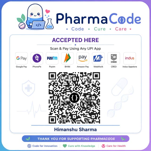 PharmaCode UPI Payment QR Code — Scan to pay ₹89 for the RA Complete Guide