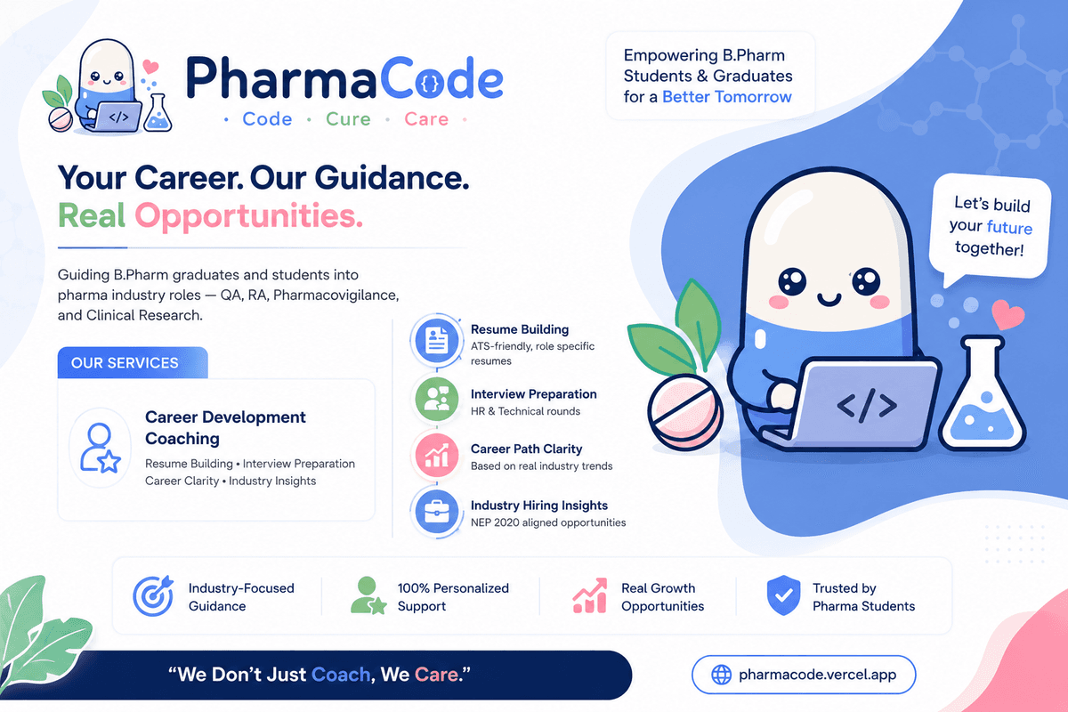 PharmaCode — Your Career. Our Guidance. Real Opportunities.