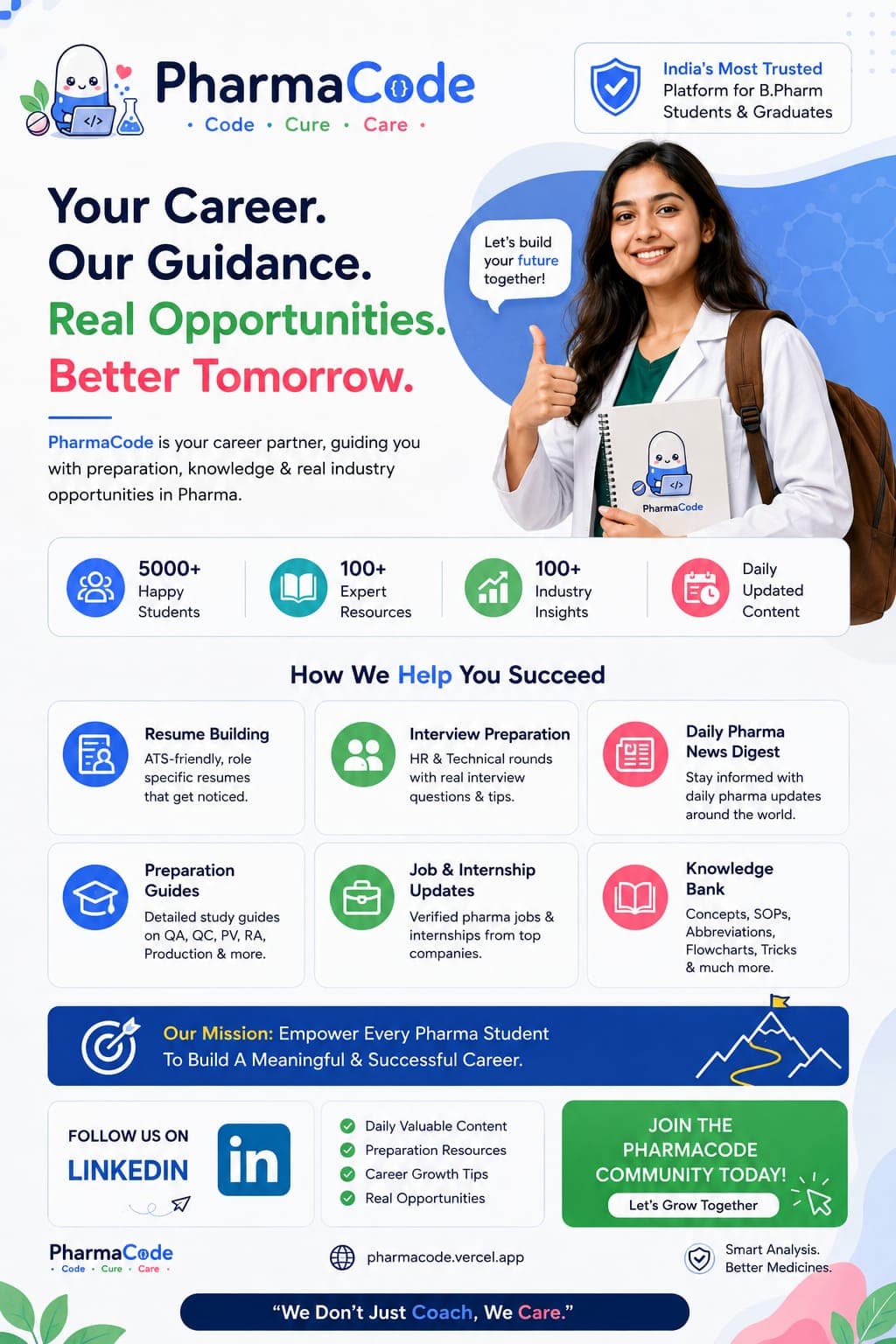 PharmaCode Student Success & Guidance Poster